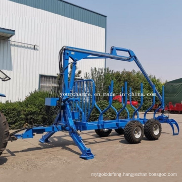 Hot Sale Foresty Machine Zm8006 8tons ATV Log Loading Trailer with Log Timber Crane Grapple Grab